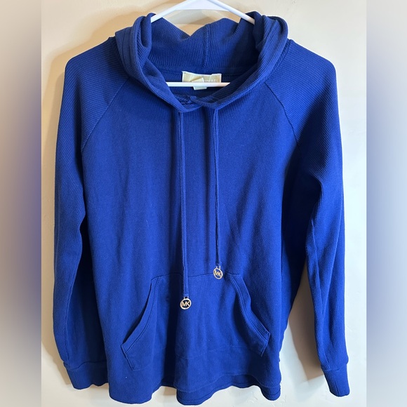 Michael Kors Tops - Michael Kors Blue Waffle Hoodie - Medium P2P 23”